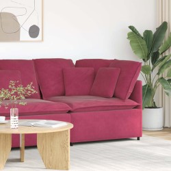 Borvörös moduláris kanapé sarokmodul párnákkal 100 cm