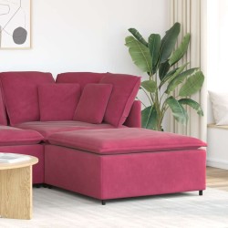 Borvörös moduláris kanapé lábzsámoly modul 100x100x48 cm