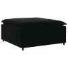 Fekete moduláris kanapé lábzsámoly modul 100x100x48 cm