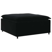 Fekete moduláris kanapé lábzsámoly modul 100x100x48 cm