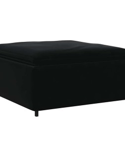 Fekete moduláris kanapé lábzsámoly modul 100x100x48 cm