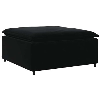 Fekete moduláris kanapé lábzsámoly modul 100x100x48 cm