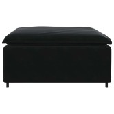 Fekete moduláris kanapé lábzsámoly modul 100x100x48 cm