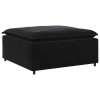 Fekete moduláris kanapé lábzsámoly modul 100x100x48 cm