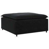 Fekete moduláris kanapé lábzsámoly modul 100x100x48 cm