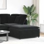 Fekete moduláris kanapé lábzsámoly modul 100x100x48 cm