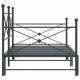 Kihúzható kanapéágy matrac nélkül fekete 100x200 cm acél