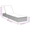 Szürke polyrattan napozóágy párnákkal 55x200x25,5 cm