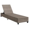 Szürke polyrattan napozóágy párnákkal 55x200x25,5 cm