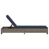 Szürke polyrattan napozóágy párnákkal 55x200x25,5 cm