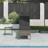Szürke polyrattan napozóágy párnával 55x200x44 cm