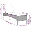 Világosszürke polyrattan napozóágy párnával 55x200x44 cm