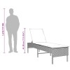 Világosszürke polyrattan napozóágy párnával 55x200x44 cm