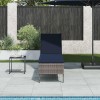 Szürke polyrattan napozóágy párnával 55x200x44 cm