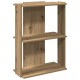 3 szintes kézműves tölgy szerelt fa könyvespolc 60x30x80 cm