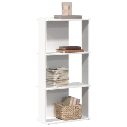 Könyvespolc 3 szintes fehér 60x30x120 cm műfa