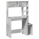 Betonszürke szerelt fa íróasztal polcokkal 100x45x140 cm