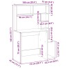 Antik fa színű szerelt fa íróasztal polcokkal 100x45x140 cm