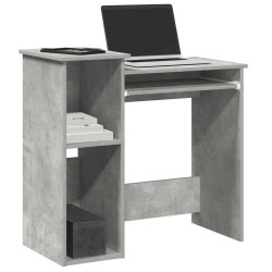 Betonszürke forgácslap íróasztal polcokkal 84x40x78 cm