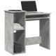 Betonszürke forgácslap íróasztal polcokkal 84x40x78 cm