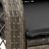 Szürke polyrattan kerti hintaszék párnával