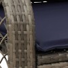Szürke polyrattan kerti hintaszék párnával
