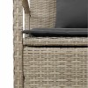 Világosszürke polyrattan kerti tárolópad párnával
