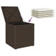 2 db barna polyrattan kerti szék párnával 40x40x43 cm