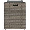 Szürke polyrattan kültéri tárolópad párnával 100 cm