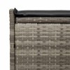 Szürke polyrattan kültéri tárolópad párnával 100 cm