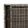 Szürke polyrattan kültéri tárolópad párnával 100 cm