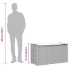 Világosszürke polyrattan kültéri tárolópad párnával 100 cm
