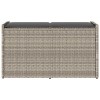 Világosszürke polyrattan kültéri tárolópad párnával 100 cm