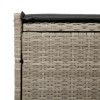 Világosszürke polyrattan kültéri tárolópad párnával 100 cm