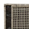 Világosszürke polyrattan kültéri tárolópad párnával 100 cm