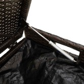 Barna polyrattan kültéri tárolópad párnával 100 cm