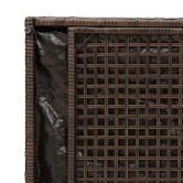 Barna polyrattan kültéri tárolópad párnával 100 cm