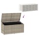 Világosszürke polyrattan kerti tárolóláda 110x50x58 cm