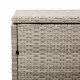 Világosszürke polyrattan kerti tárolóláda 110x50x58 cm