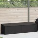 Fekete polyrattan kerti tárolóláda 220x50x58 cm