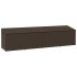 Barna polyrattan kerti tárolóláda 220x50x58 cm