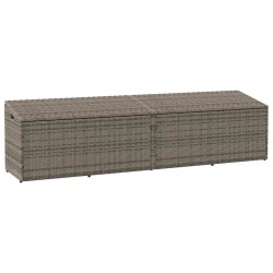 Szürke polyrattan kerti tárolóláda 220x50x58 cm