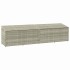 Világosszürke polyrattan kerti tárolóláda 220x50x58 cm