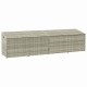 Világosszürke polyrattan kerti tárolóláda 220x50x58 cm