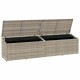 Világosszürke polyrattan kerti tárolóláda 220x50x58 cm