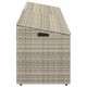 Világosszürke polyrattan kerti tárolóláda 220x50x58 cm