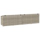Világosszürke polyrattan kerti tárolóláda 220x50x58 cm