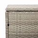 Világosszürke polyrattan kerti tárolóláda 220x50x58 cm