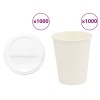 1000 db papír kávéscsészék fedővel 8oz 200ml