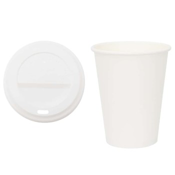 1000 db papír kávéscsészék fedővel 12oz 300ml